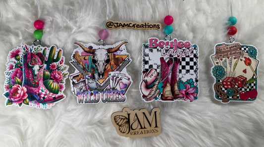 Handmade Car Freshie Scented Aroma Beads | Decorative Car Accessory Boho Western theme